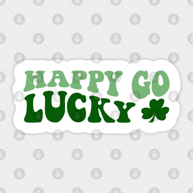 Happy Go Lucky Retro Design Sticker by Violet Ray Design